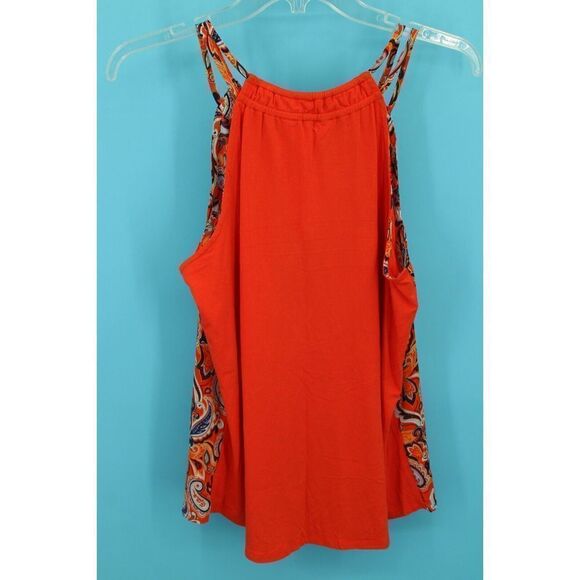 Market & Spruce Meroni Mixed Media TOP ORANGE PAISLEY SIZE MEDIUM M NWT - Picture 4 of 8